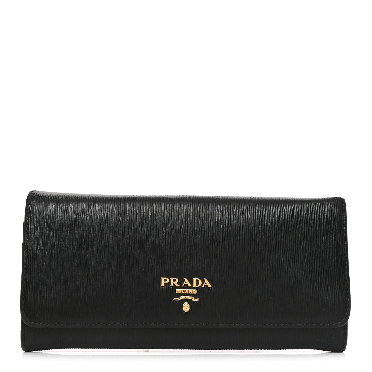 Prada Vitello Move Continental Flap Wallet Black 1 of 9