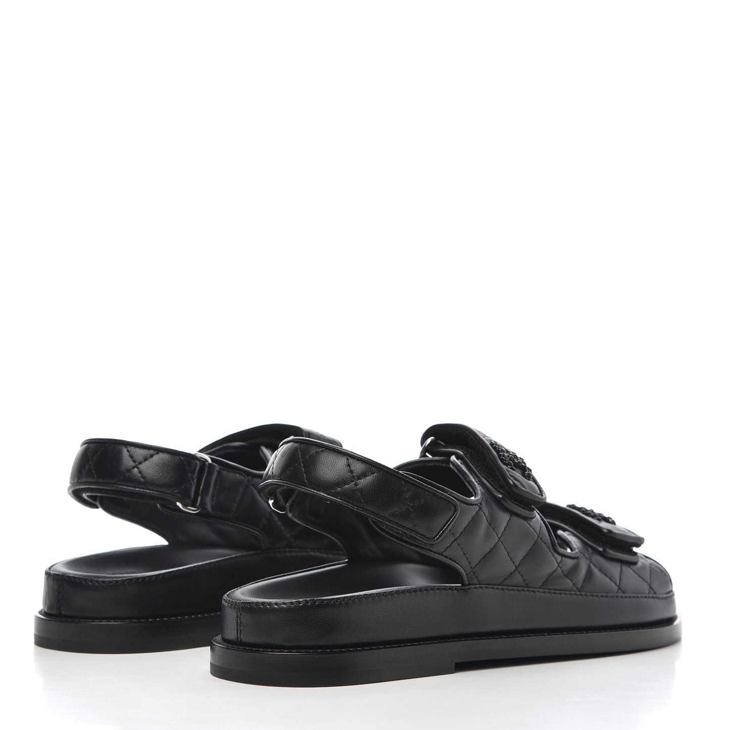 Lambskin Velcro Dad Sandals 36.5 Black