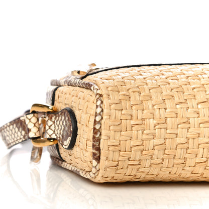 Gucci Raffia Elaphe Mini Ophidia Shoulder Bag Natural Cream Brown 9 of 10