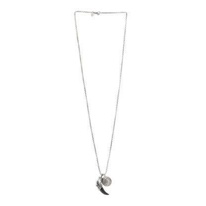 John Hardy Sterling Silver Black Obsidian Blue Sapphire Legends Naga Charm Pendant Necklace 3 of 4