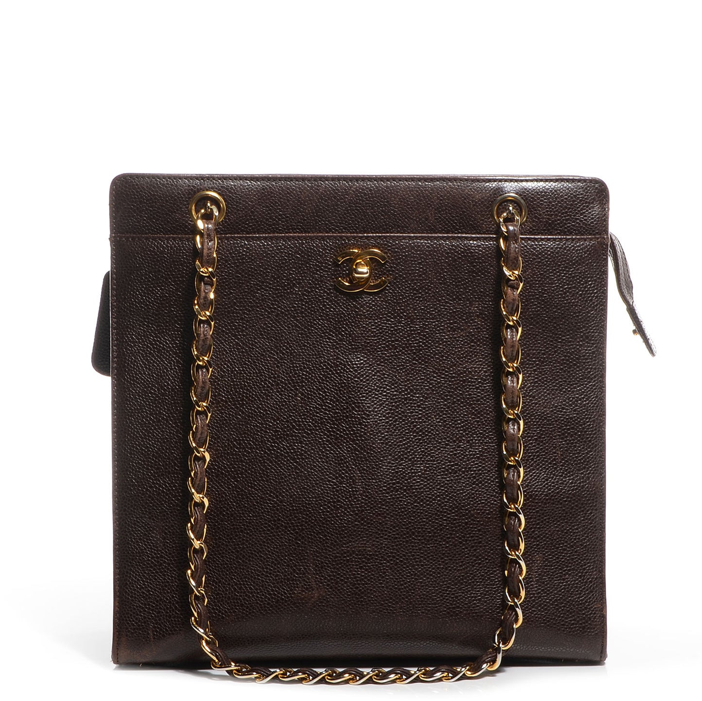 Caviar Shoulder Bag Dark Brown