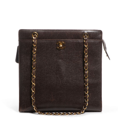 Chanel Caviar Shoulder Bag Dark Brown 1 of 7