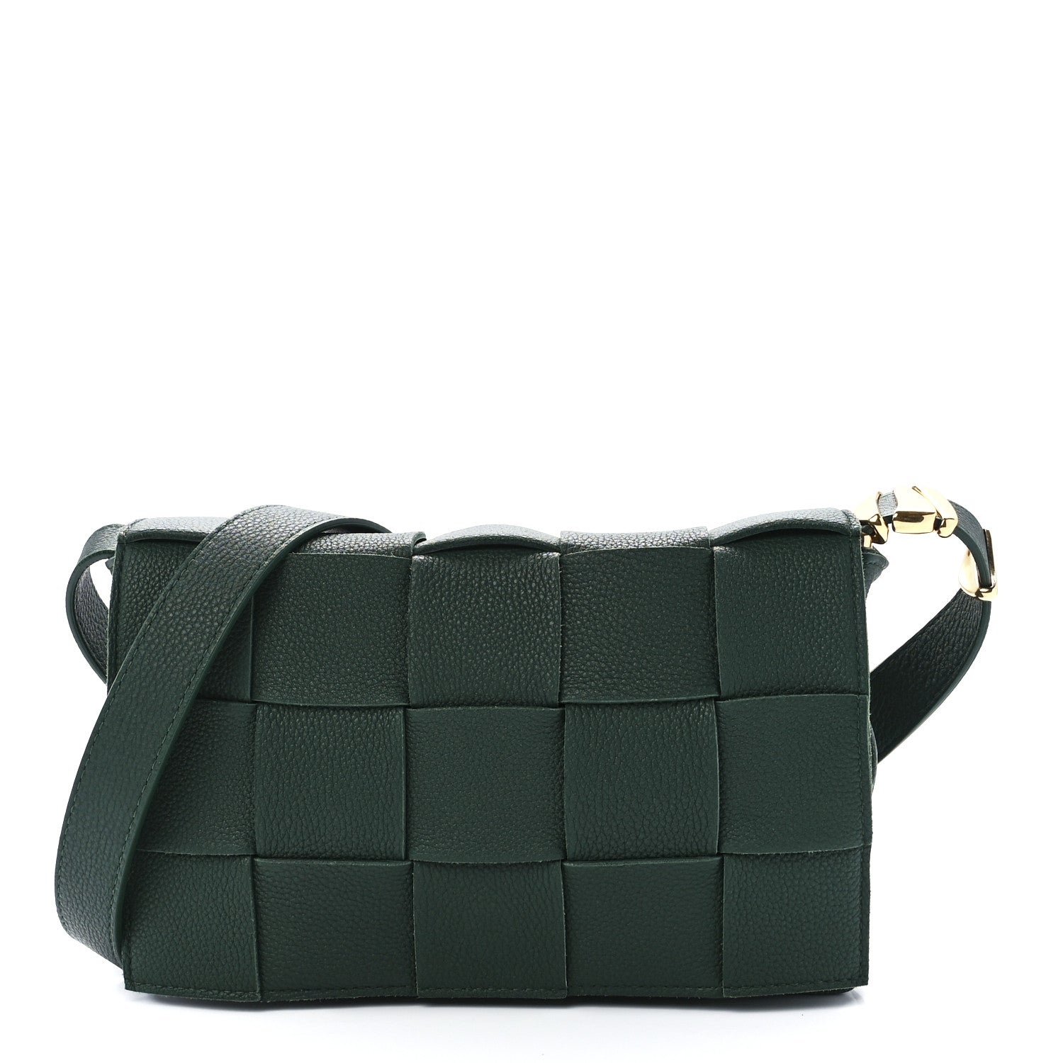 Bottega Veneta Grained Calfskin Maxi Intrecciato Cassette Crossbody Bag Raintree Green 1 of 12