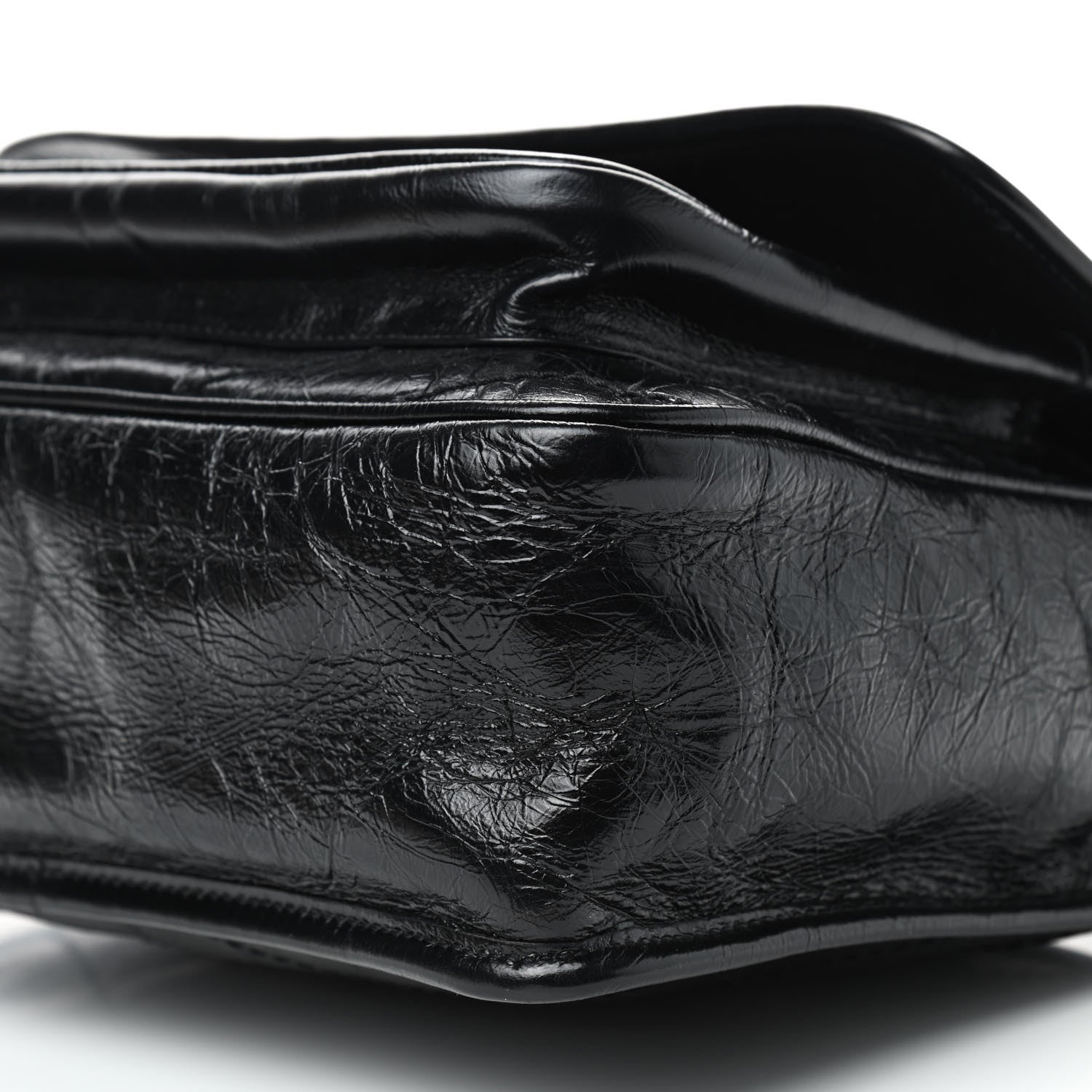 Saint Laurent Crinkled Calfskin Matelasse Monogram Medium Niki Chain Satchel Black 7 of 9