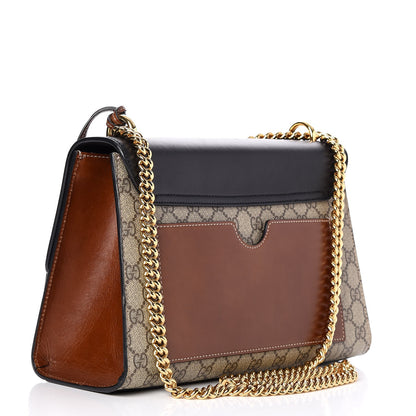 Gucci GG Supreme Monogram Calfskin Medium Padlock Shoulder Bag Beige Black Cuir 3 of 8