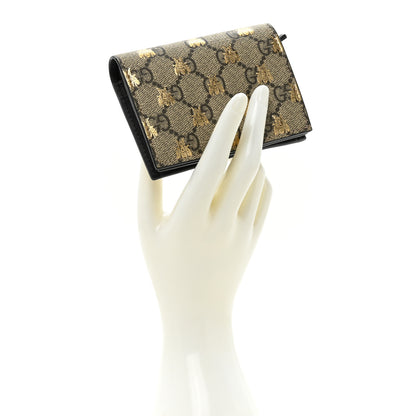 Gucci GG Supreme Monogram Bee Print Card Case 2 of 11