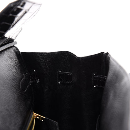 Hermes Shiny Porosus Crocodile Birkin 35 Black 14 of 34
