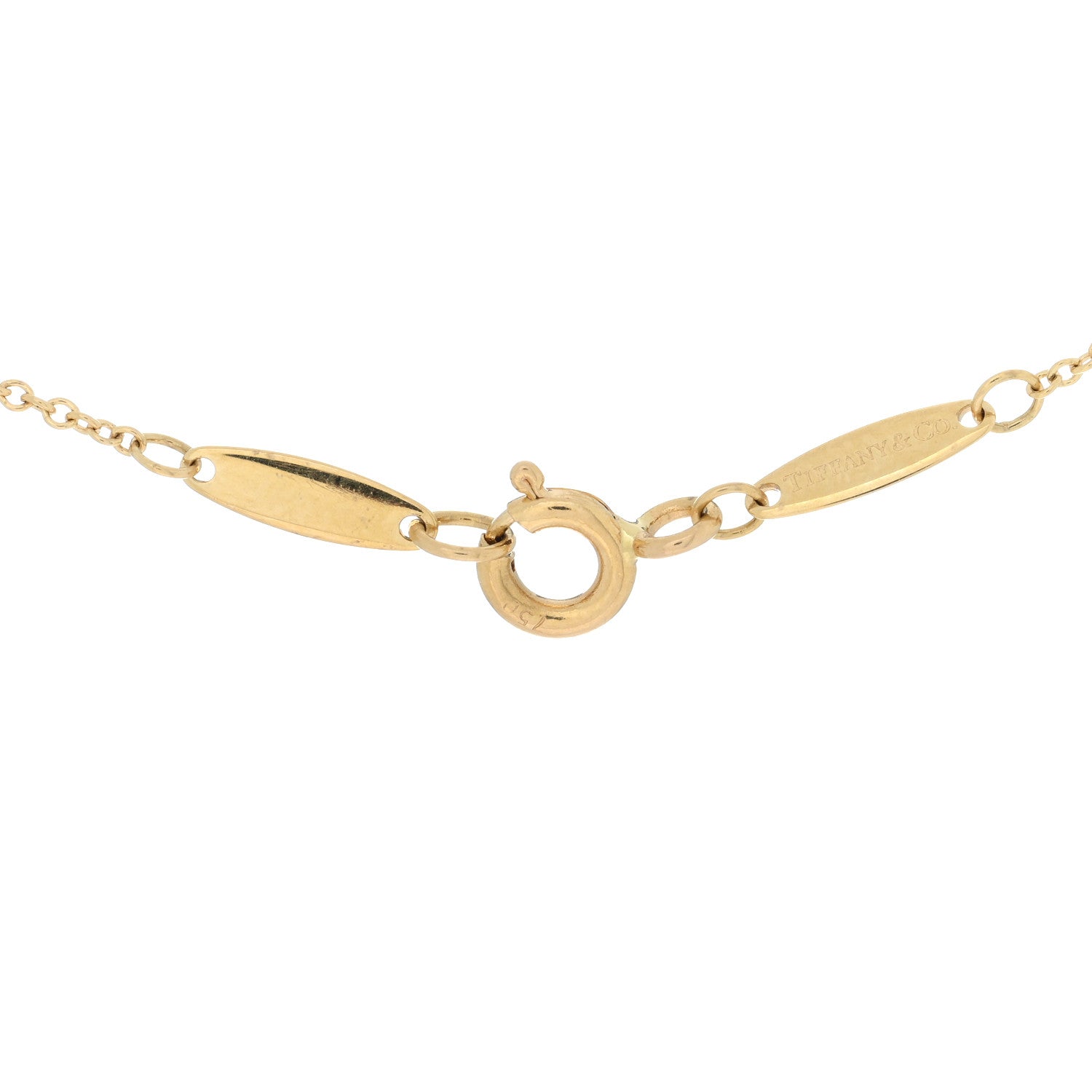 Tiffany 18K Yellow Gold Diamond .05ct Elsa Peretti Diamonds by the Yard Pendant Necklace 3 of 3