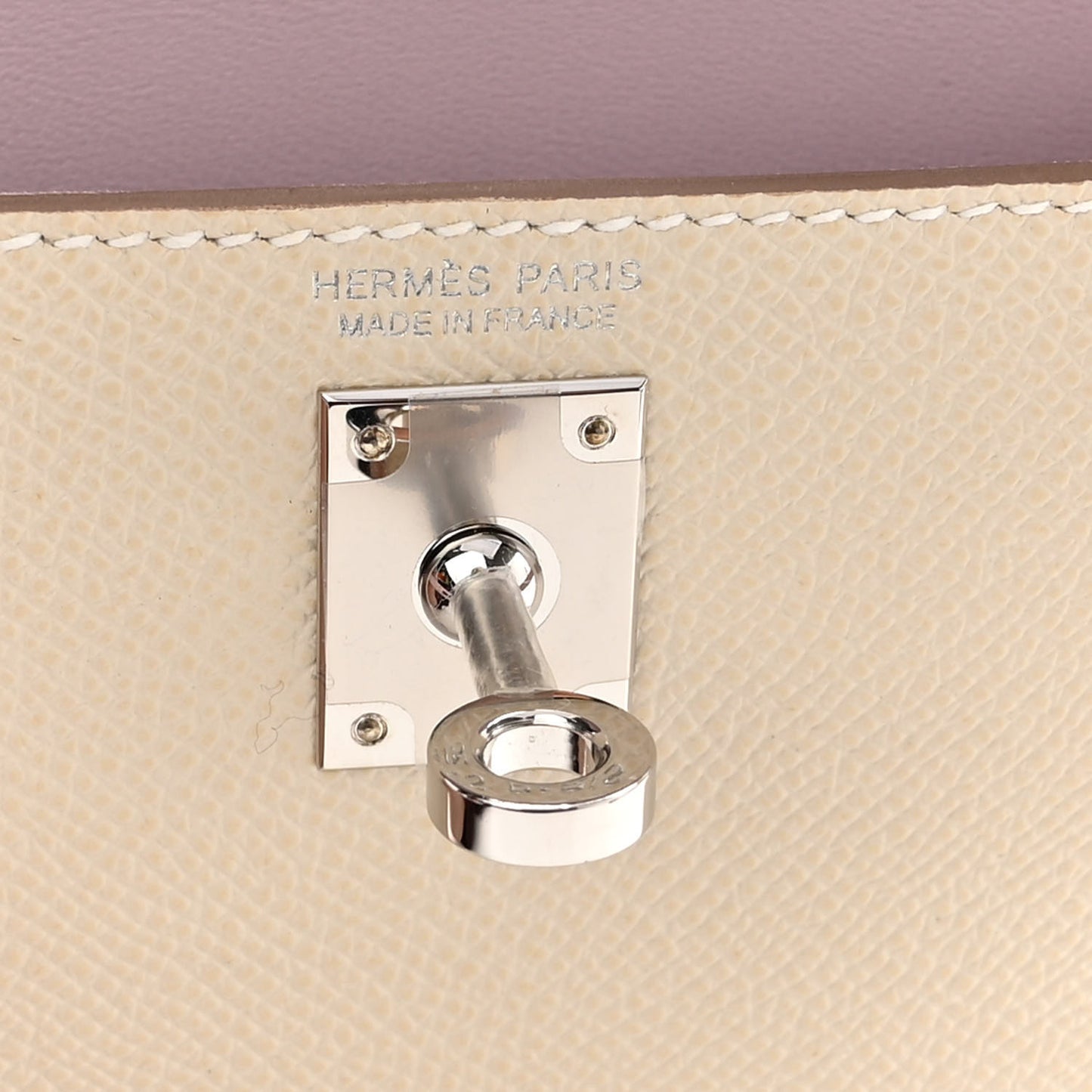 Epsom Mini Kelly Sellier 20 Craie Mauve Pale Gold