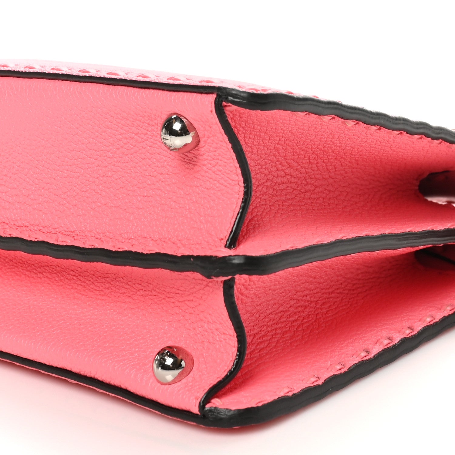 Fendi Cuoio Roma Sellerissima Nappa Sintetica Tape Stitch Small Peekaboo I SEE U Satchel Pink Dalia 10 of 10