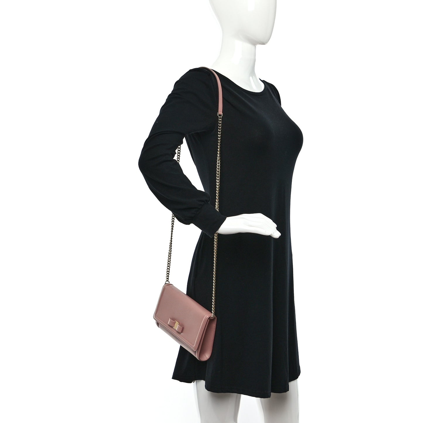 Hammered Calfskin Vara Bow Minibag Antique Rose