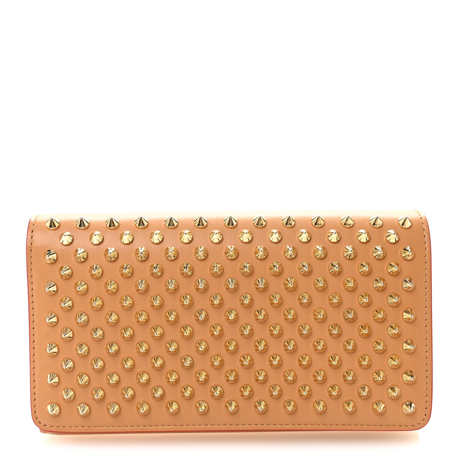 Christian Louboutin Calfskin Macaron Spiked Flap Wallet Cannelle 1 of 7
