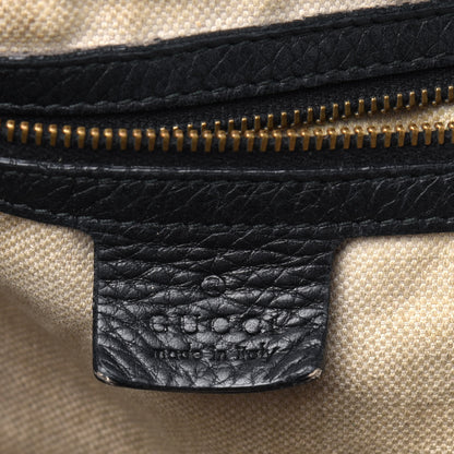 Gucci Pebbled Calfskin Medium Twill Tote Black 5 of 34