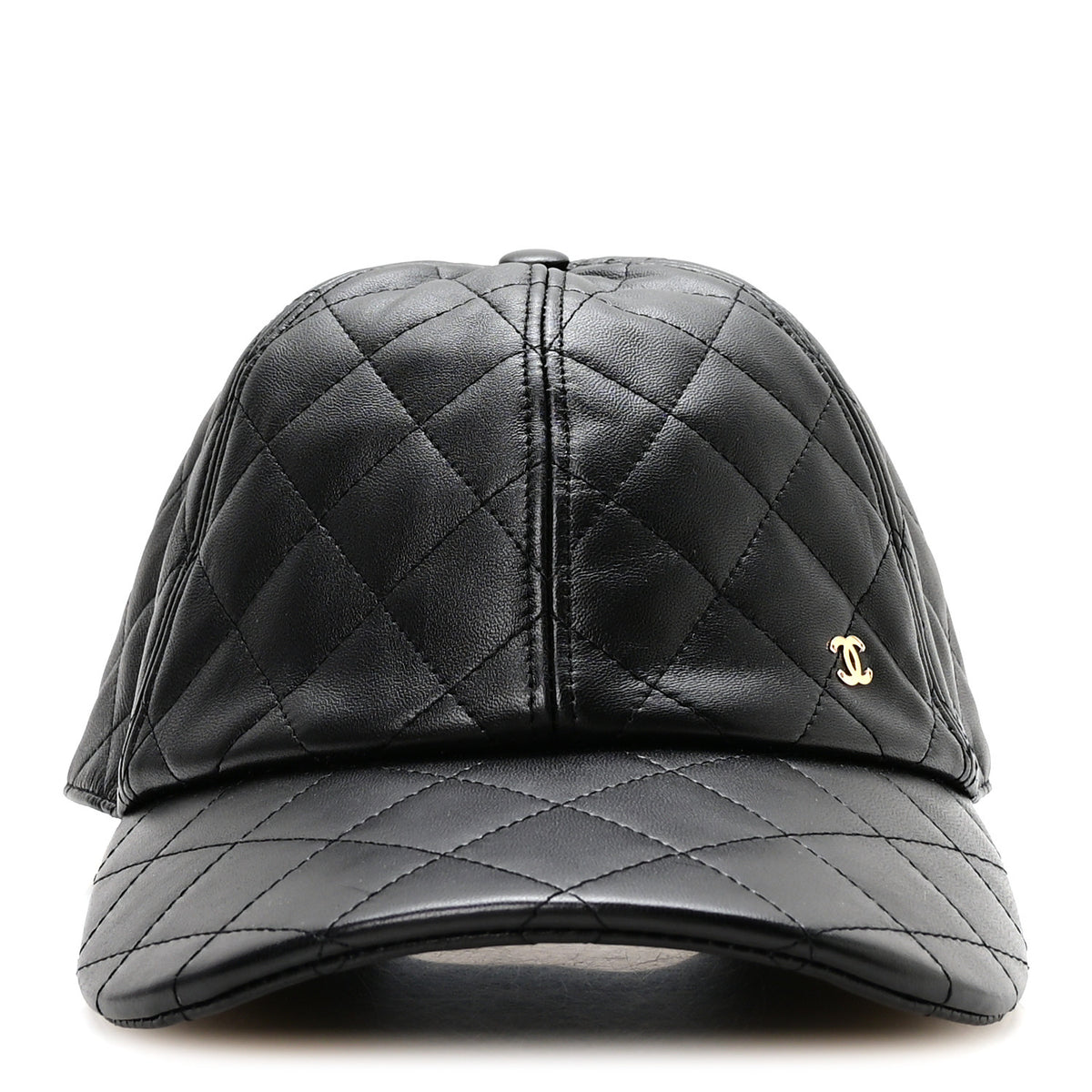 Lambskin Quilted CC Cap Hat Black