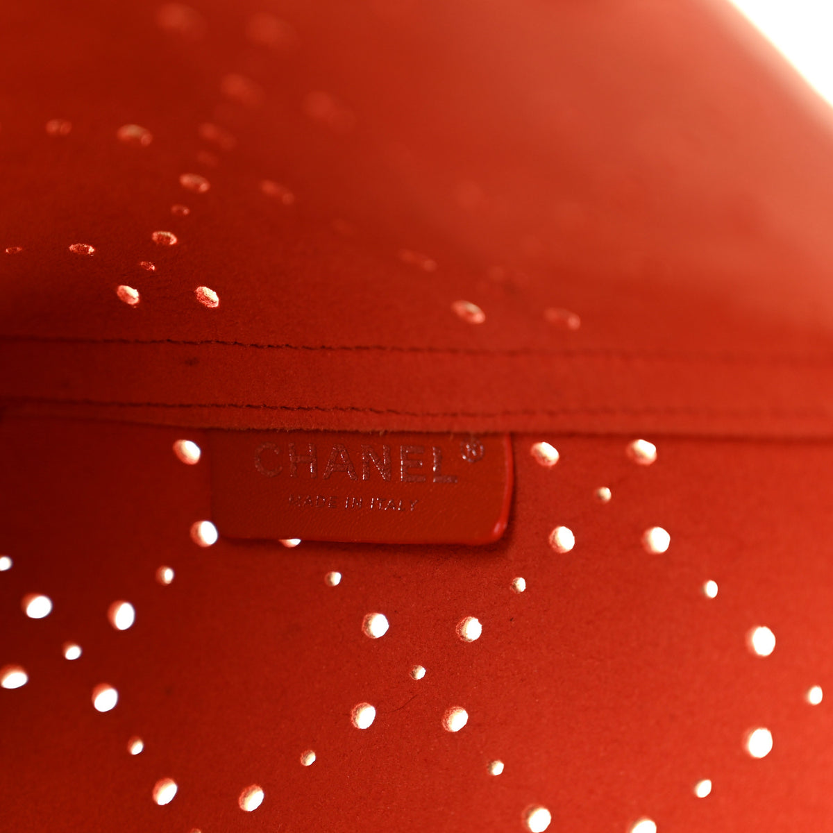 Chanel Perforated Grained Calfskin Large Shopping Tote Light Beige Orange 7 of 13