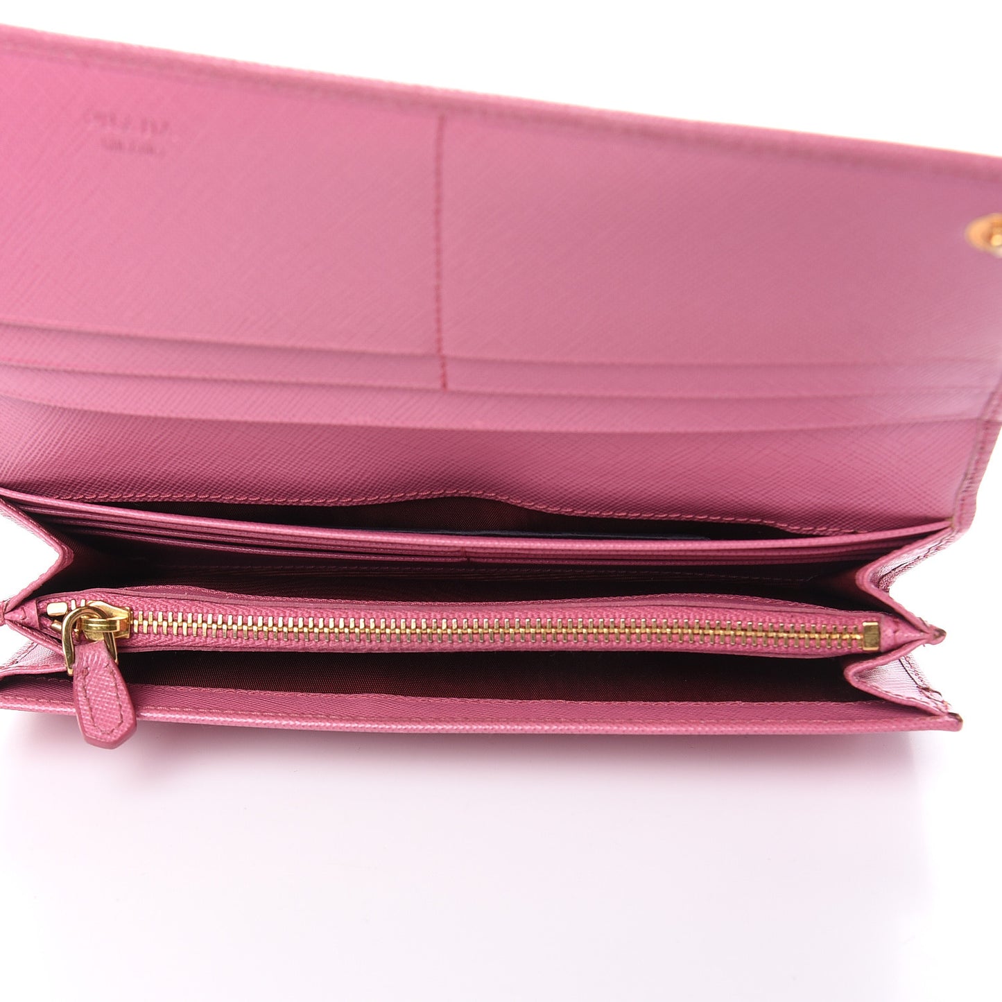 Saffiano Metal Continental Flap Wallet Begonia