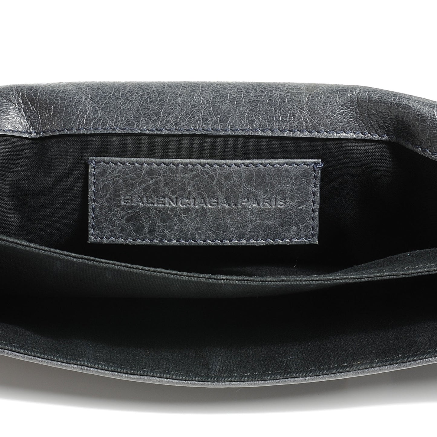 Agneau Giant 21 Silver Hardware Envelope Clutch Anthracite