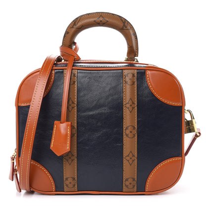 Louis Vuitton Calfskin Reverse Monogram Valisette PM Navy Caramel 1 of 11