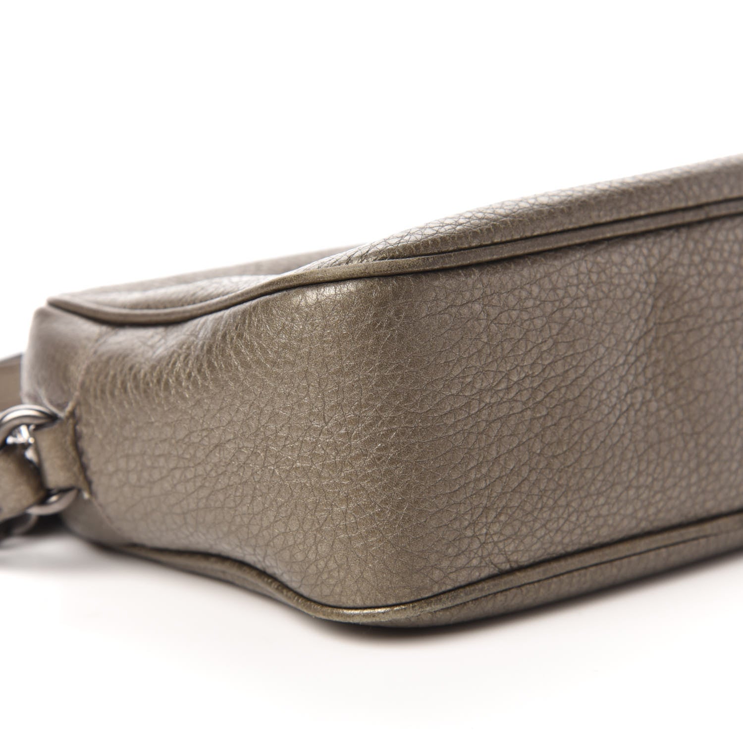 Gucci Metallic Pebbled Calfskin Small Soho Disco Bag Sasso 6 of 10