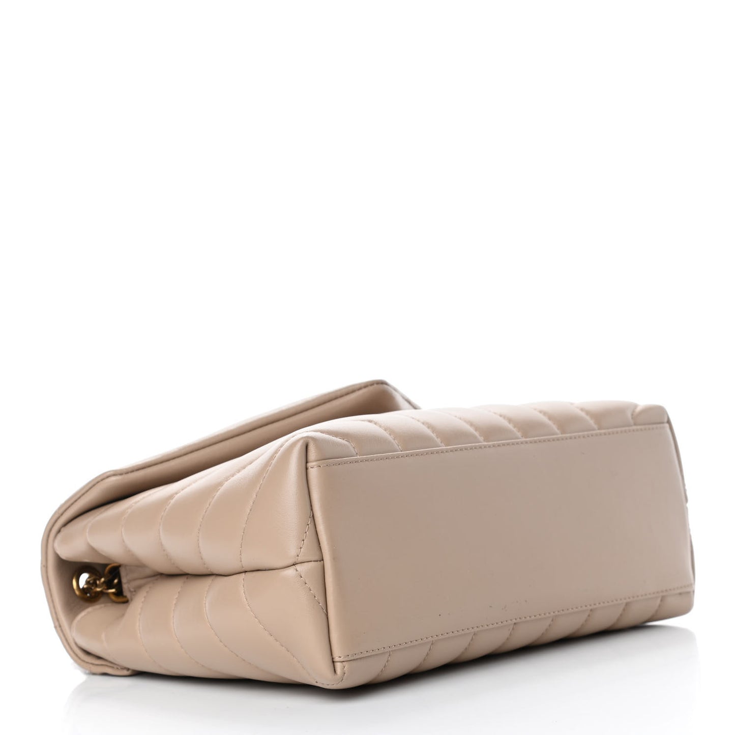 Calfskin Y Quilted Monogram Small Loulou Chain Satchel Dark Beige