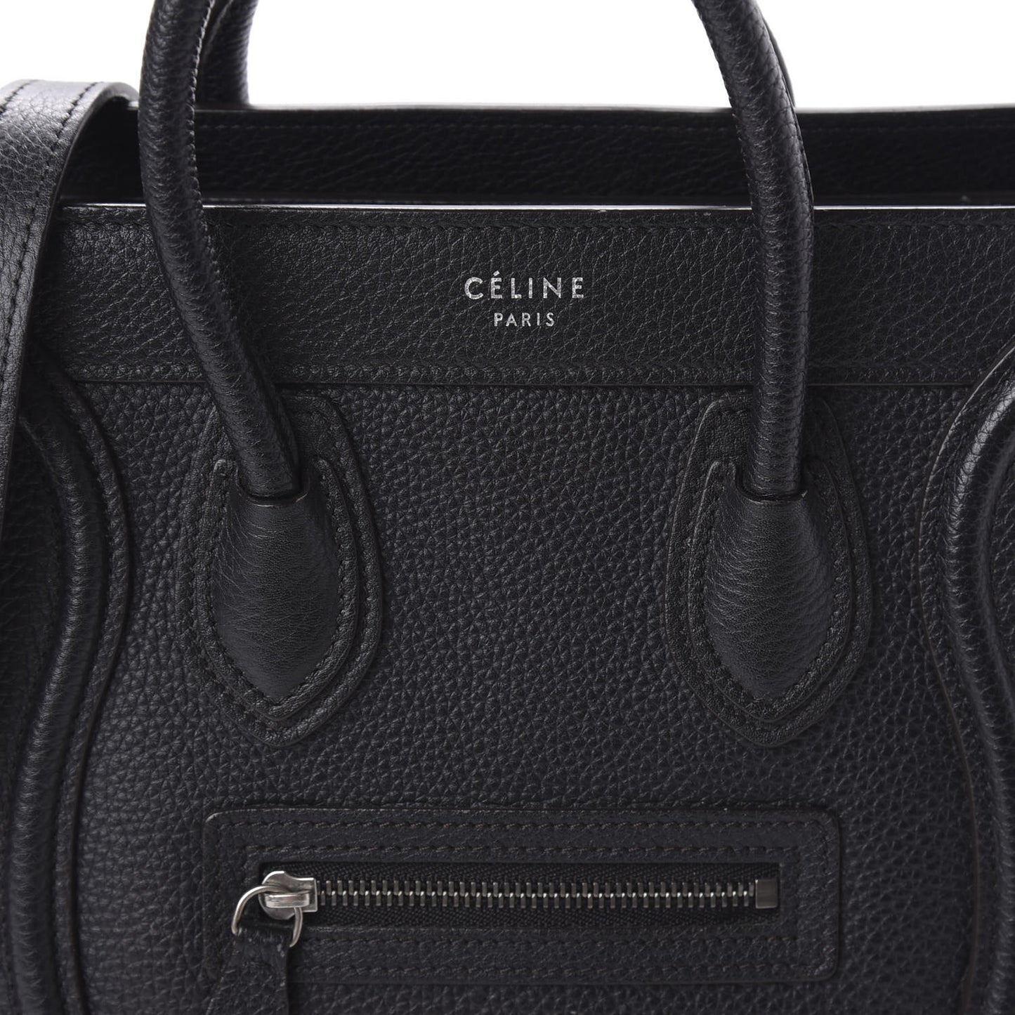 Drummed Calfskin Nano Luggage Black