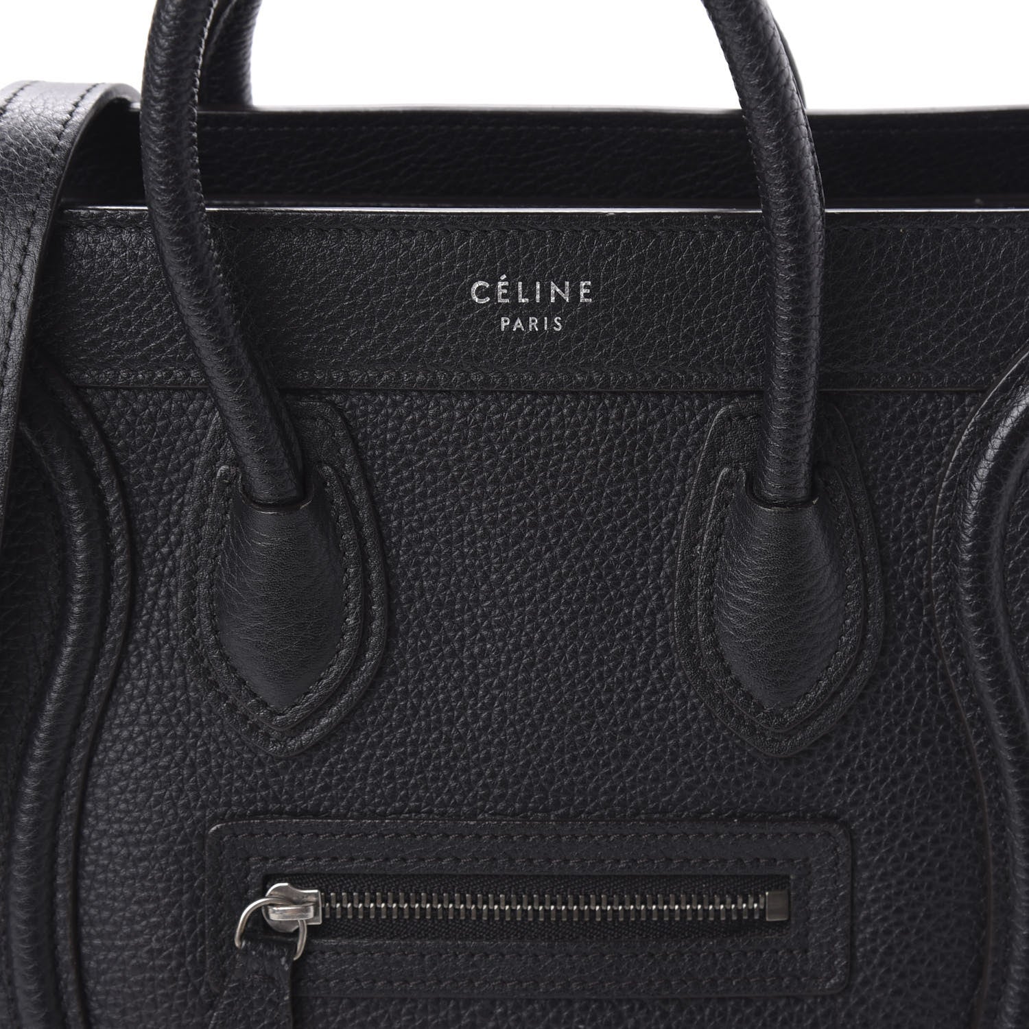 Celine Drummed Calfskin Nano Luggage Black 10 of 11