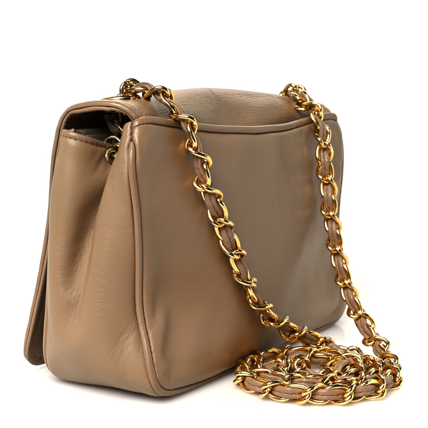 Lambskin Mini Timeless CC Flap Bag Beige
