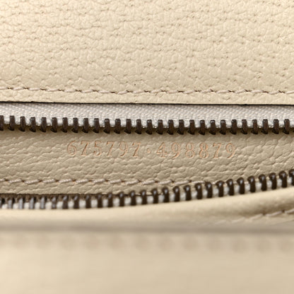 Gucci Monogram Jumbo GG Textured Dollar Calfskin Web Small Bamboo 1947 Top Handle Bag Off White 7 of 10