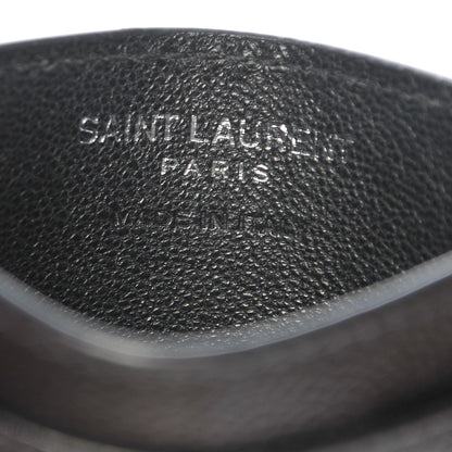 Saint Laurent Grain De Poudre Matelasse Chevron Monogram Credit Card Case Black 6 of 8