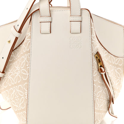 Loewe Calfskin Canvas Anagram Small Hammock Shoulder Bag Ecru White 8 of 10