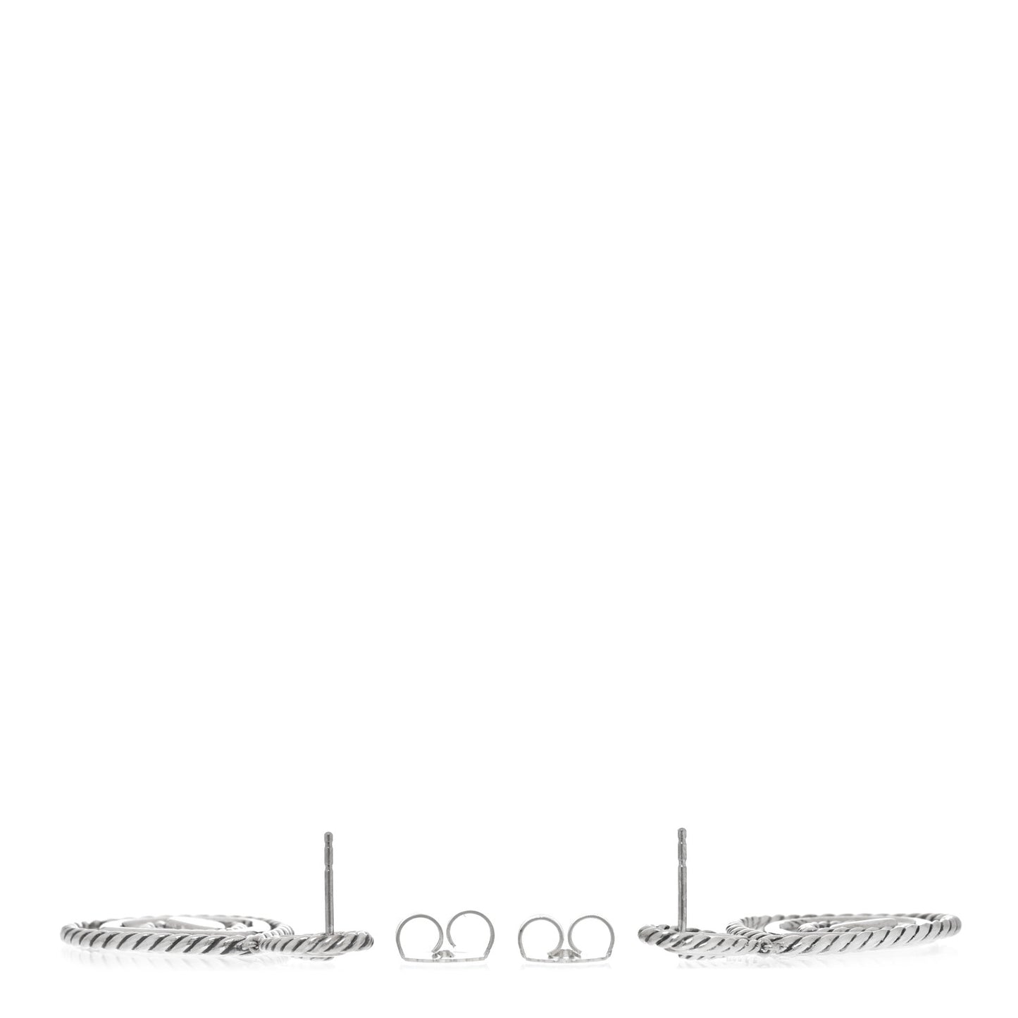 Sterling Silver Diamond Cable Classic Teardrop Earrings