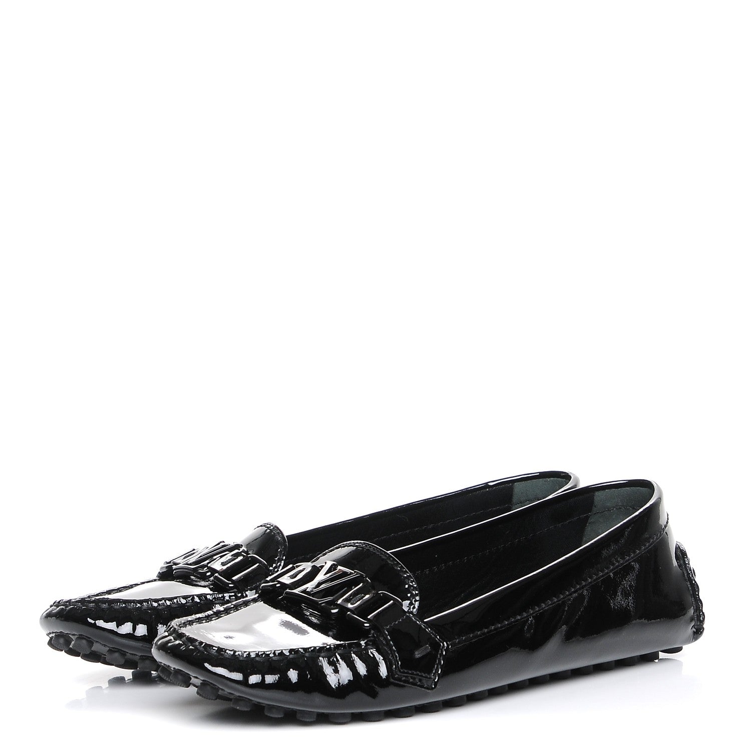 Louis Vuitton Patent Calfskin Oxford Loafers 40 Black 3 of 9