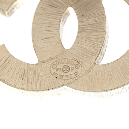 Chanel Metal Quilted CC Earrings Gold White 4 of 4