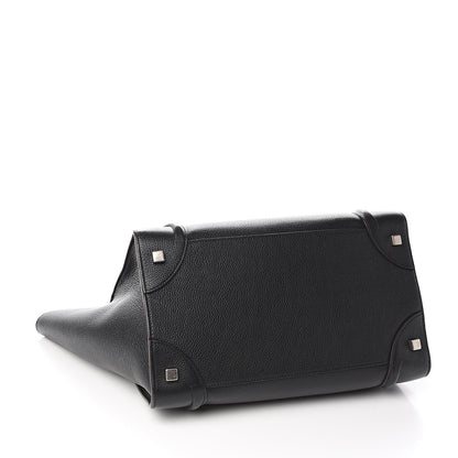 Celine Drummed Calfskin Mini Luggage Black 3 of 10