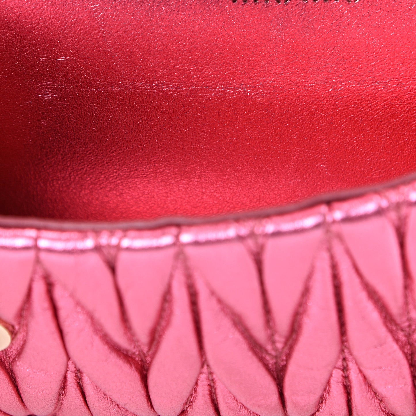 Metallic Nappa Matelasse Crystal Embellished Lady Crossbody Pink