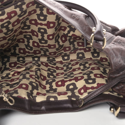 Gucci Guccissima Large D Gold Ring Shoulder Bag Chocolate 5 of 9