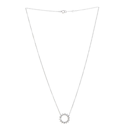 Tiffany Platinum Diamond Small Open Circle Pendant Necklace 3 of 6