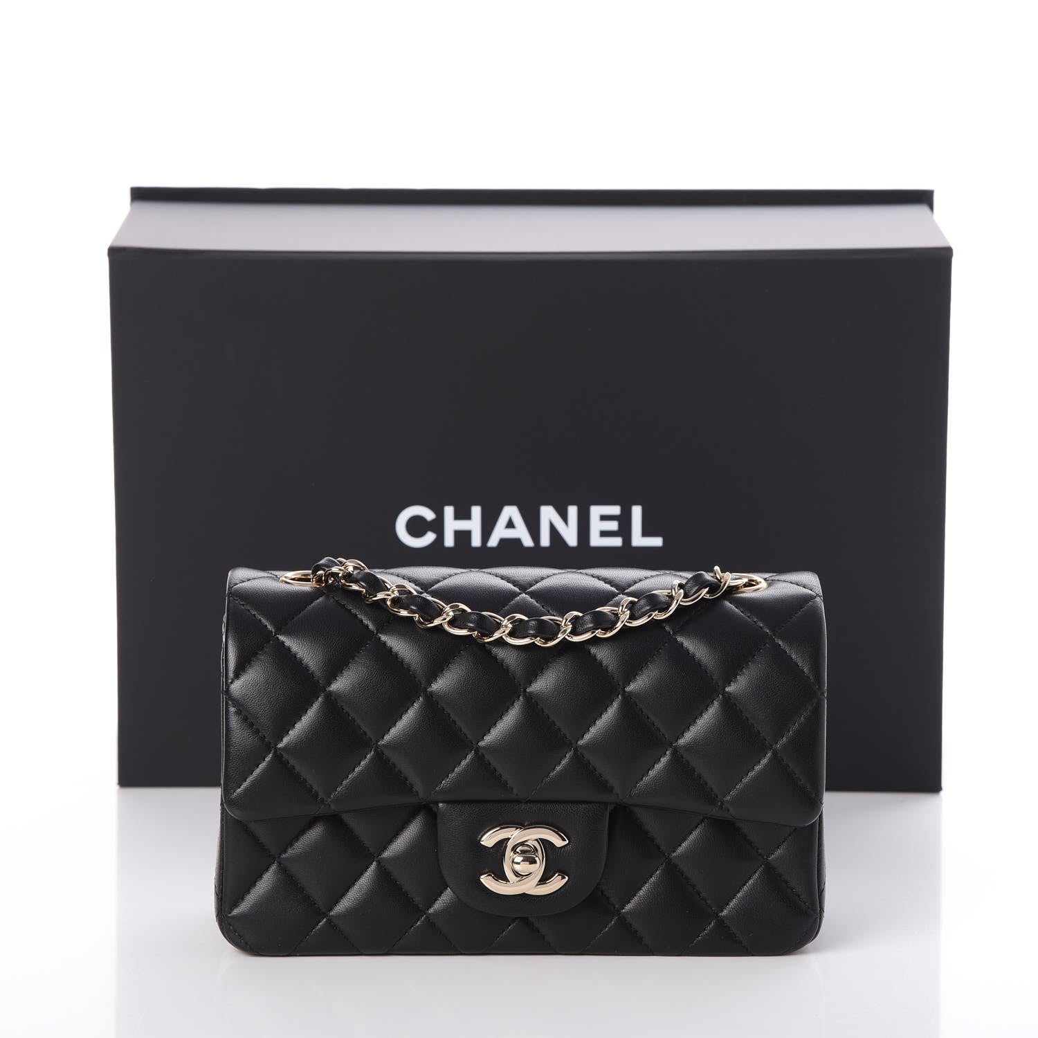 Chanel Lambskin Quilted Mini Rectangular Flap Black 8 of 8