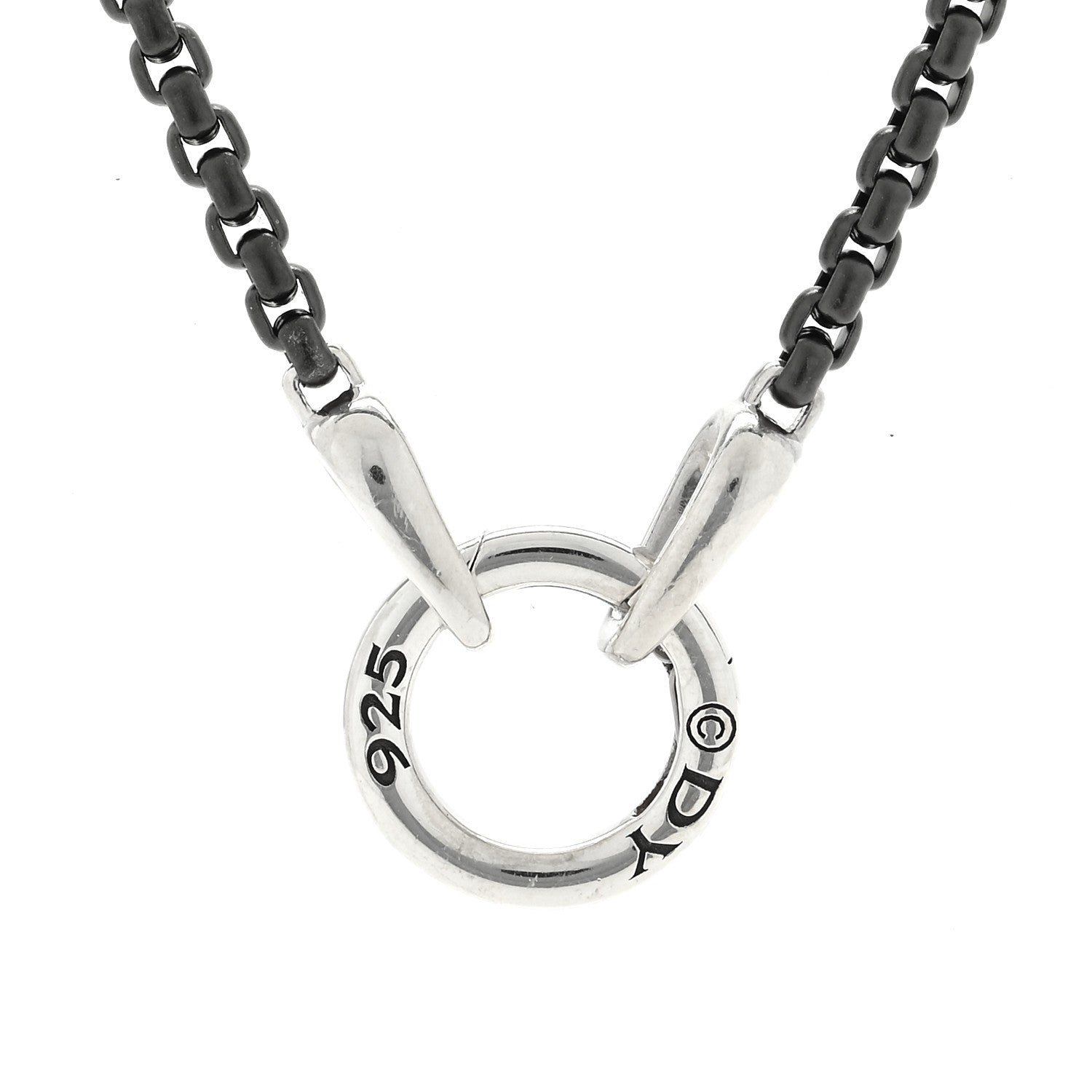 David Yurman Sterling Silver Stainless Steel 2.7mm Smooth Amulet Box Chain Necklace 3 of 5