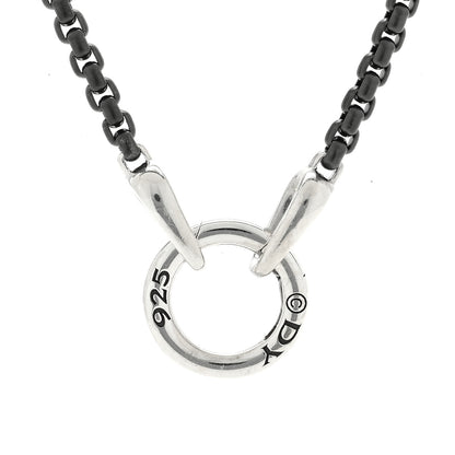 David Yurman Sterling Silver Stainless Steel 2.7mm Smooth Amulet Box Chain Necklace 3 of 5