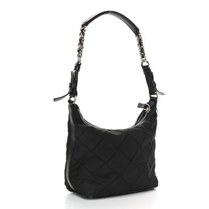 Prada Tessuto Nylon Quilted Saffiano Shoulder Bag Black 2 of 10