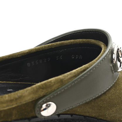 Gucci Suede Womens Horsebit Platform Mules 36 Dark Green 9 of 11