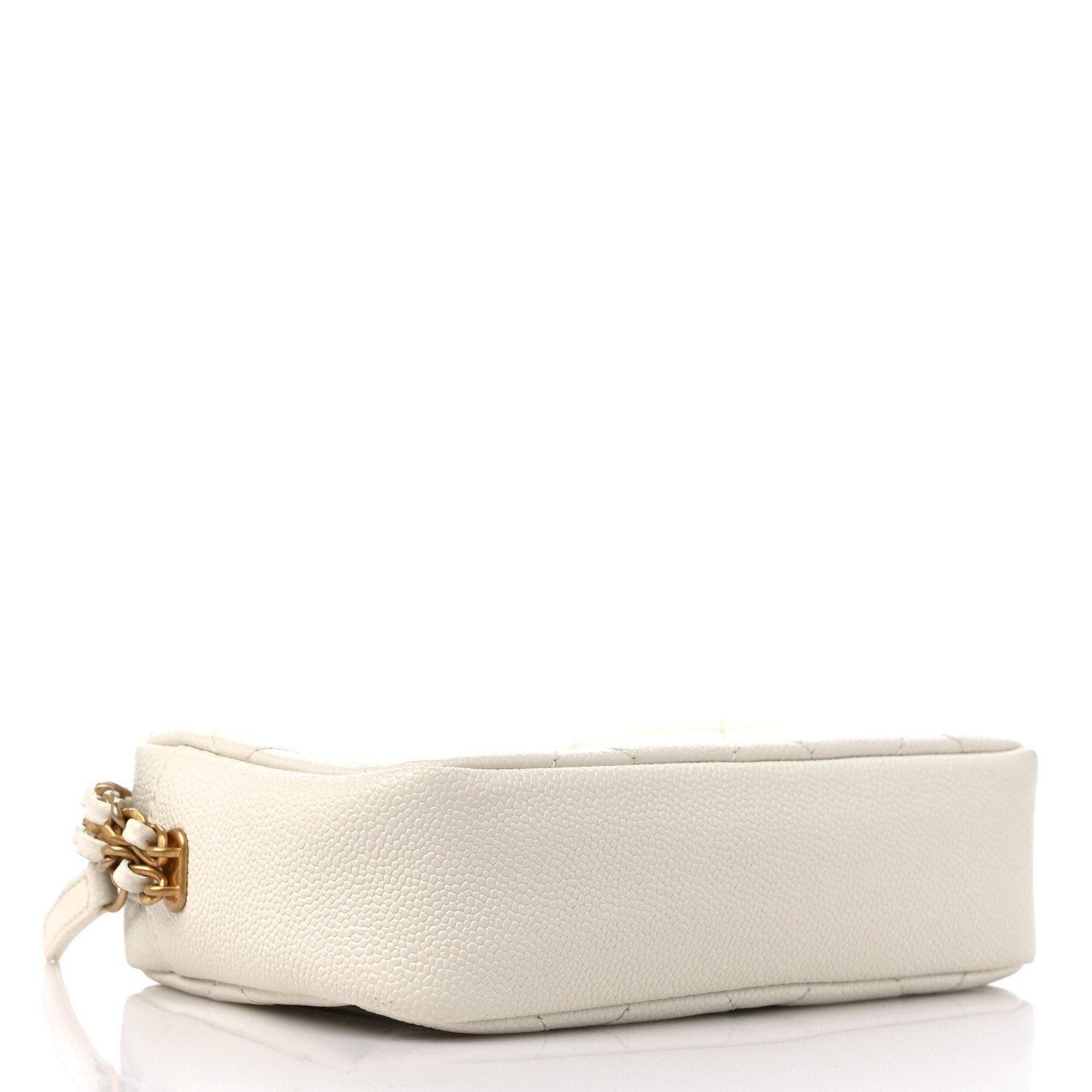 Chanel Shiny Caviar Quilted Chain Melody Camera Bag White 4 of 10