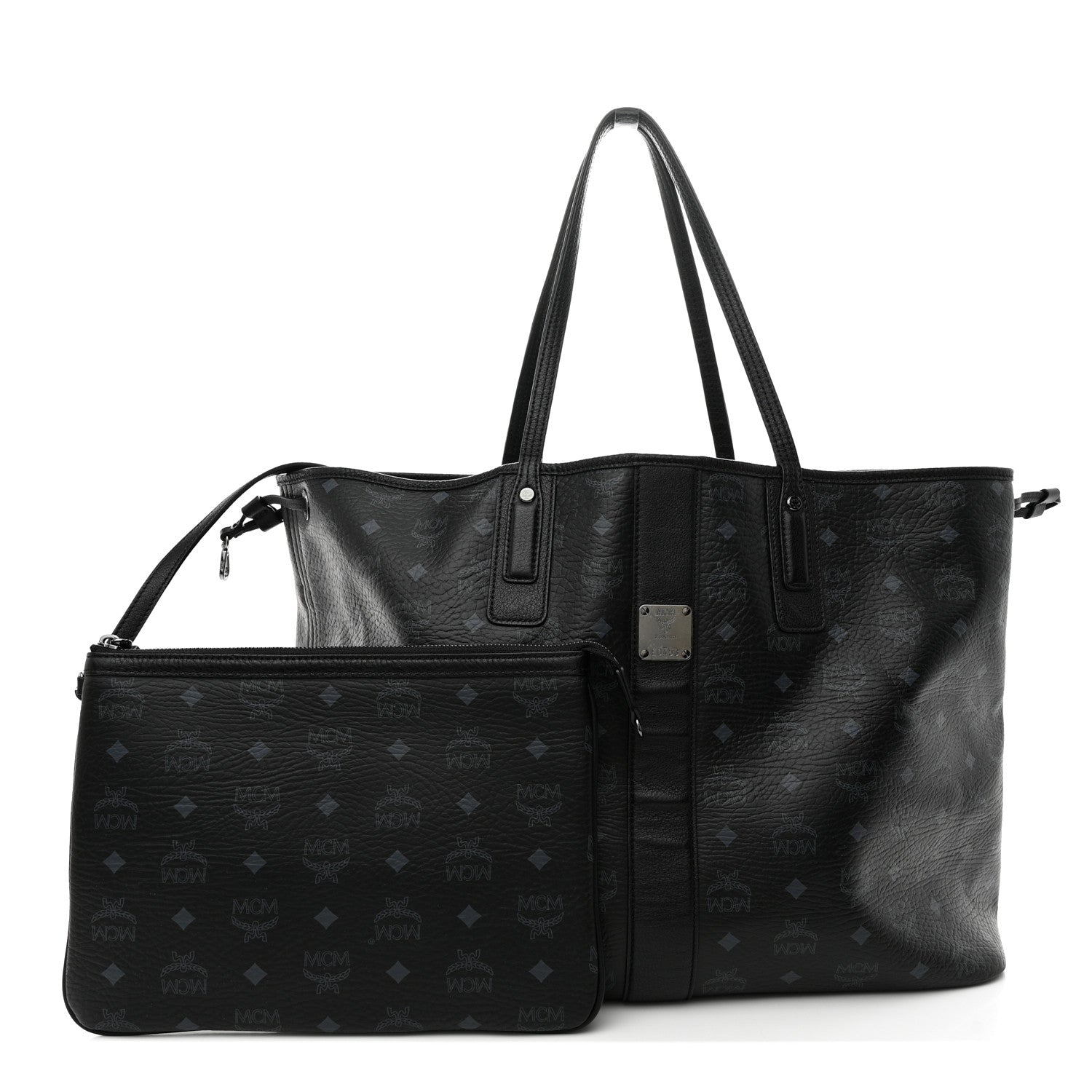 MCM Visetos Large Liz Reversible Shopper Tote Black 1 of 16