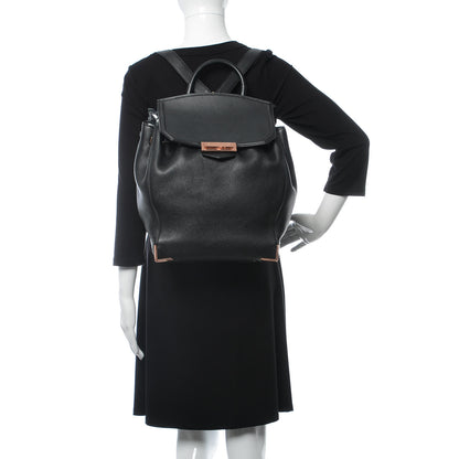 Alexander Wang Pebbled Calfskin Prisma Skeletal Backpack Black Rose Gold Hardware 2 of 14