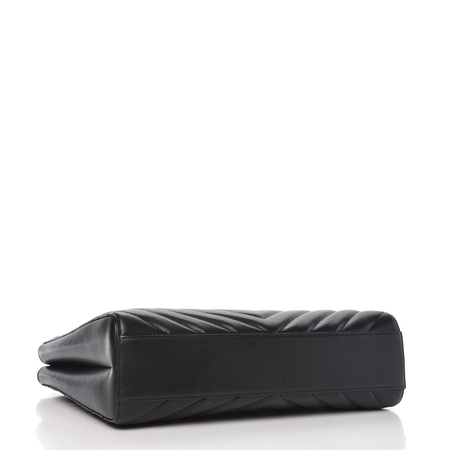 Grain De Poudre Matelasse Chevron Medium Tribeca Shopping Bag Black