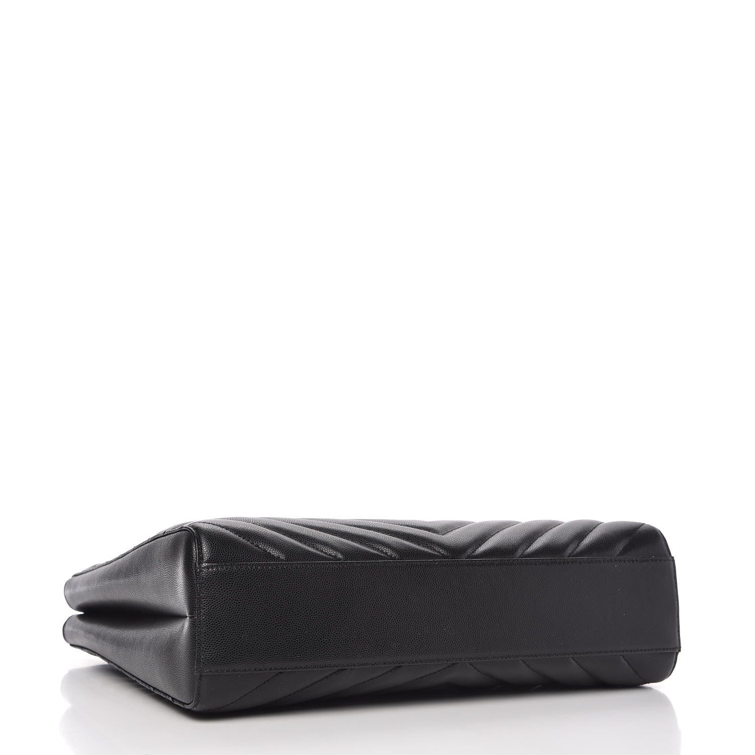 Saint Laurent Grain De Poudre Matelasse Chevron Medium Tribeca Shopping Bag Black 4 of 11