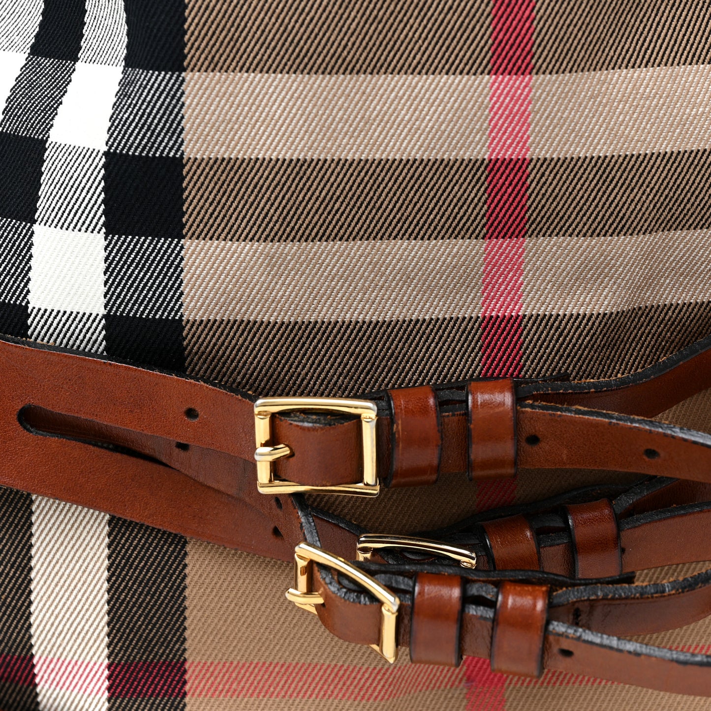 House Check Bridle Calfskin Medium Gosford Hobo Dark Tan