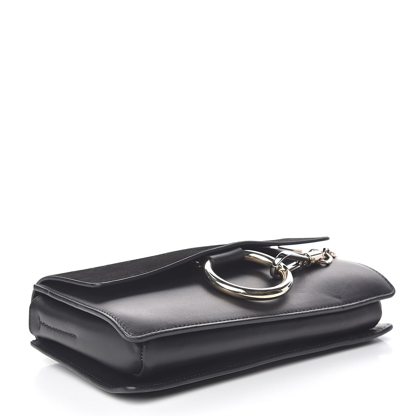 Suede Calfskin Small Faye Shoulder Bag Black
