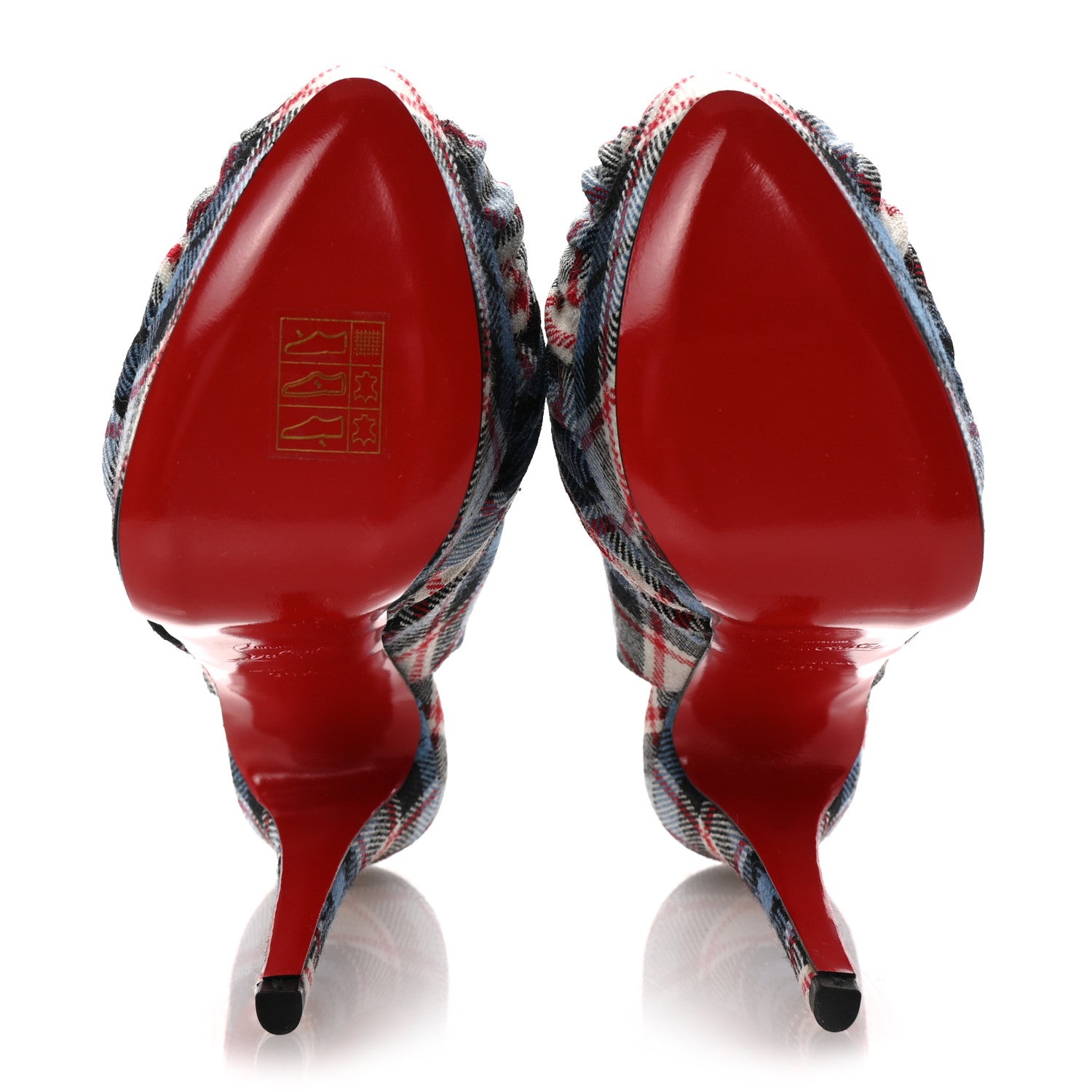 Christian Louboutin Tartan Jenny Slingback 150 Pumps 36.5 Blue 6 of 8